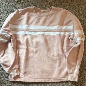 NUUDS Varsity  Pink and White Sweater